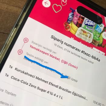 Yemeksepeti Sipariş Dışında Ürün Gönderiyor