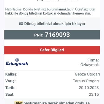 Özkaymak Turizm Terminal Dışı Yolcu Alma Ve İndirme Ve Dahası