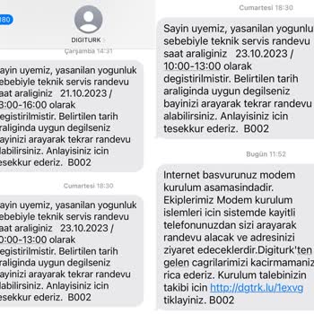 Digiturk Kurulum Yapılmıyor. Sürekli Erteleme Mesajı Geliyor.