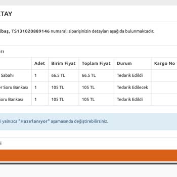 BKM Kitap Siparişler Gönderilmedi