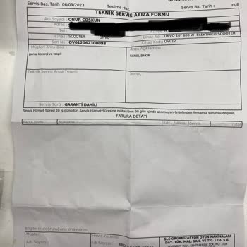 Onvo 20 İş Günü Geçen Servis Süreci!