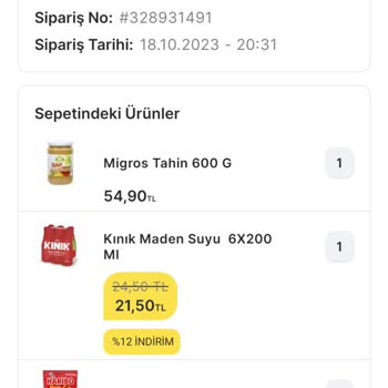 Migros İptal Edilen Siparişin Parasını Hiç Ediyor