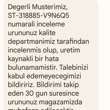 COLIN’S Hatalı Ürün Red Cevabı