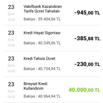 VakıfBank Bilgim Ve Onayım Olmayan Kesinti
