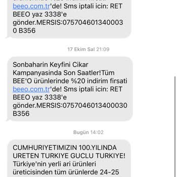 Beeo Markası Yoğun SMS Rahatsızlığı Veriyor.