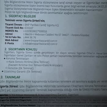 BNP Paribas Cardif Sigorta Dyson V11 Süpürgem Arızalandı