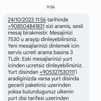 Turkcell SMS Sesli Mesajınız Var