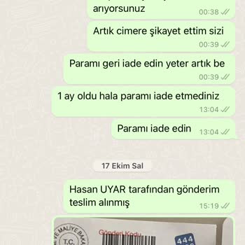 Oyku Wear İade Paramın Yatmaması