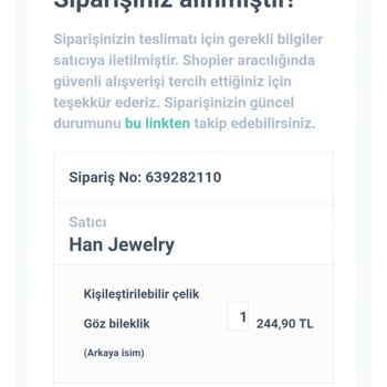 Han Jewelry Satıcıya Ulaşamıyorum Sipariş İle İlgili Bilgi Almak İstiyorum
