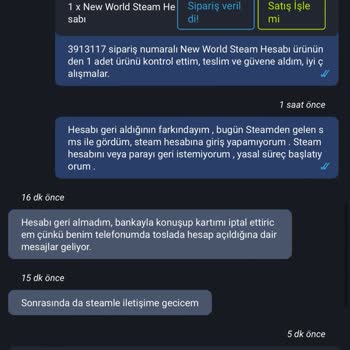 GameSatış Satın Aldığım Steam Hesabı Geri Alındı