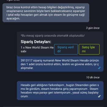 GameSatış Satın Aldığım Steam Hesabı Geri Alındı