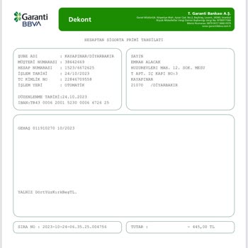 Garanti BBVA Emeklilik ve Hayat Haksız Yere Alınan Para