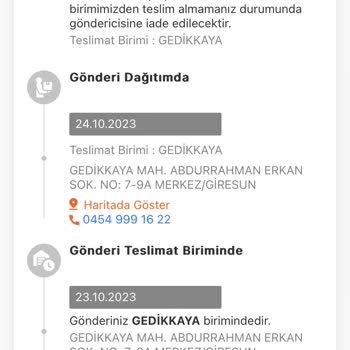 MNG Gedikkaya Şubesi Kargo Teslim Etmiyor