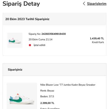 Sanal Çadır Bilgim Olmadan Yapılan İade