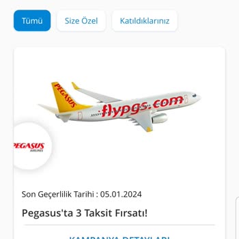 Denizbank Pegasus 3 Taksit Fırsatı Kampanyasına Uymuyor