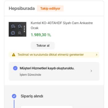 Hepsiburada 335 970 514 Numaralı Sipariş!