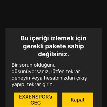 Exxen Spor Geçiş Yapamıyorum
