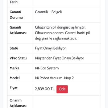 Xiaomi Ürünüm Garanti Kapsamında Değildir Denildi