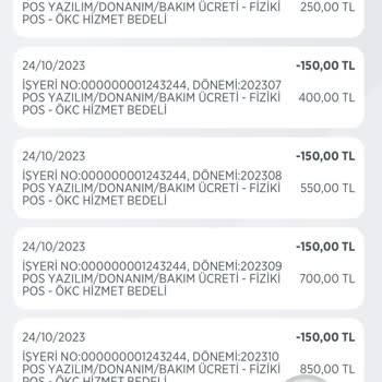 Ziraat Bankası Pos Yazılım Donanım/ ÖKC Hizmet Bedeli Kesintisi