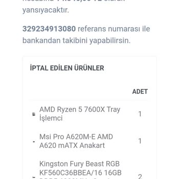 İncehesap İptal Edilen Siparişin Ücreti Ödenmedi