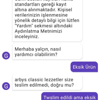 Arbys Yanlış Ürün