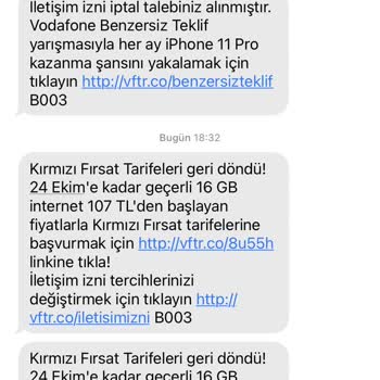 Vodafone SMS Problemi Ve Yasaları Çiğnemesi