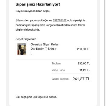 MoonRiver Teslim Edilmeyen Sipariş