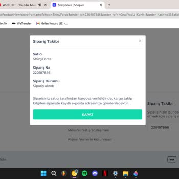 Shiny Force Kargosu 2 Haftadır Sipariş Alındı Olarak Gözüküyor