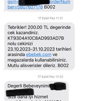 ebebek Hediye Çeki Sorunu!
