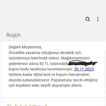 Pazarama Mağduriyeti Müşterileri Hiçe Saymak
