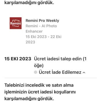 Remini İPhone Para İadesi