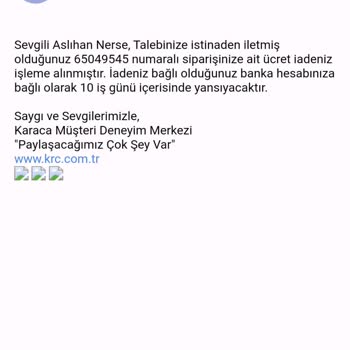 Karaca Züccaciye Sipariş İptali Para İadesi