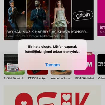 Passo Mobil Uygulaması İşlem Hatası