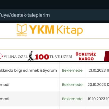 YKM Kitap Evi Ürünümü Göndermedi Ve YKM Kitabevine Ulaşamıyorum.