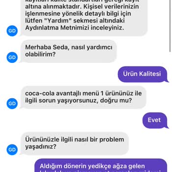 Getir Yemek Bozuk Ürün