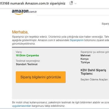 Amazon Faturası Kesilen Ve Kargoya Verildi Denen Ürün Birden Yok Oldu.