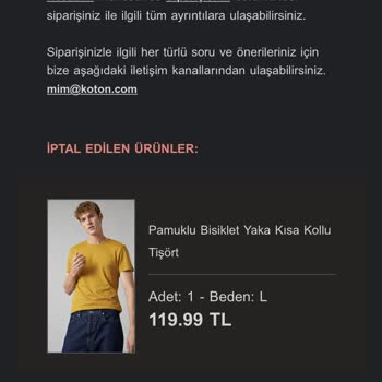 İptal Edilen Koton Ürünleri