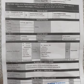 Lenovo Bilgisayar Lenovo Bozuk Bilgisayar :)