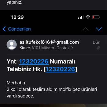 A101 Eksik Gönderilen Ürün İle İlgilenilmedi