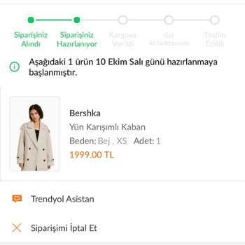 Trendyol Bershka Siparişimi Kargoya Vermiyor