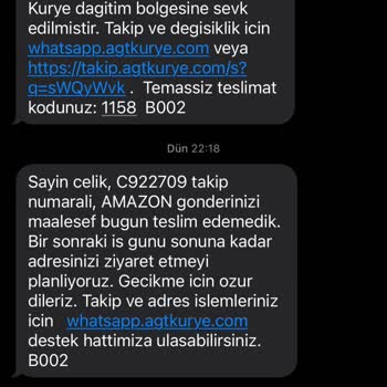 AGT Kurye'nin Adrese Gelmeden Geldim Diyerek Teslimat Yapmaması