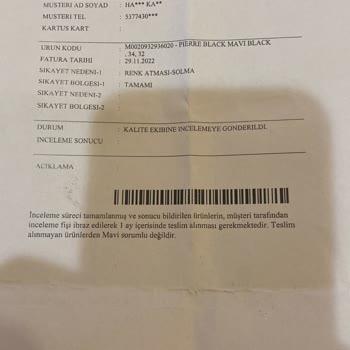 Mavi Değişim Hakkımı Mağaza Karşılamıyor