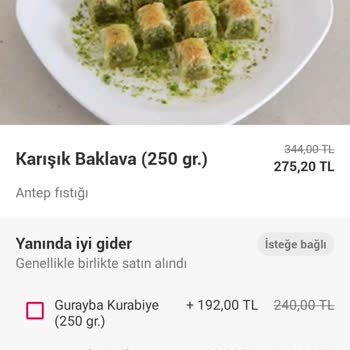 Zaitoune Sweets Verdiğimiz Siparişin Yerine Ne Olduğu Belirsiz Ürünler Koyan Firma