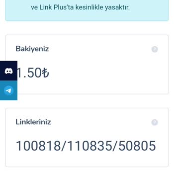 LinkPerisi Bakiye Link Kısaltma Sorunu