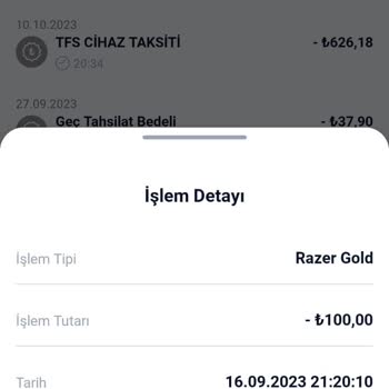 Turkcell Paycell Uygulamasından Satın Aldığım Razer Gold Kodu Hatası