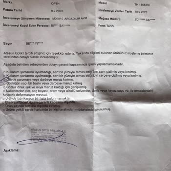 Atasun Optik Mağduriyeti, Üretim Hatalı Gözlük Satılıyor.