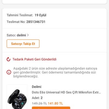 Trendyol'dan Paramı Geri Almadım