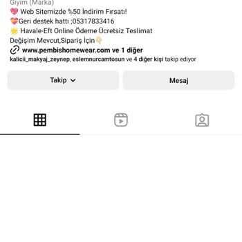 Pembiş Homewear Sahte Instagram Alışveriş Sayfası