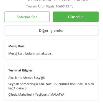 Çiçek Sepeti Adlı Sitenin Satın Aldığım Ürünü Göndermemesi