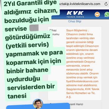 KVK K V K Teknik Servisi Sorunu Tamir Yapamaması Ve Para İstemesi